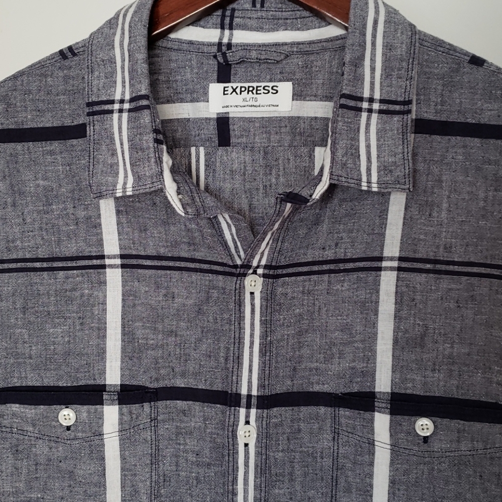 🔥3/$45 or 5/$60🔥  EXPRESS Long-Sleeved Linen/Cotton Shirt
